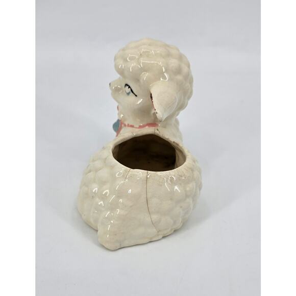 Vintage Ceramic Lamb Planter – Winking Sheep with Bow – 1950s Japan Style - Picture 2 of 7